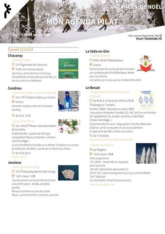 Agenda Massif du Pilat noel 2024