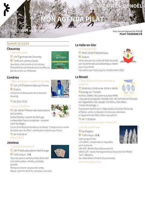 Agenda Massif du Pilat noel 2024